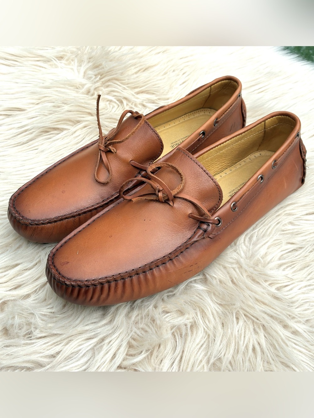 Saks Fifth Avenue Mens Leather Driving Moccasins Sz 11.5